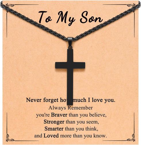 Cross Necklace for Son from Mom / Dad